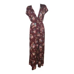 agnes and dora maxi dress AGNES & DORA Floral Maxi Dress Women's 2X-Large Pullover V Neck Knit Stretch